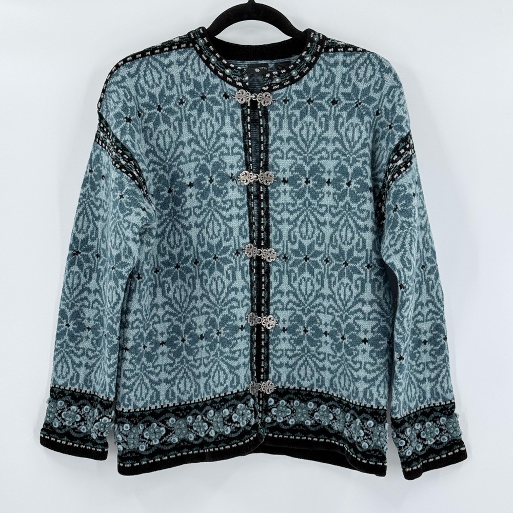 Nordic Design Vintage Shetland Wool Cardigan Sweater M‎